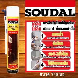 สเปรย์โฟม พียูโฟม SOUDAL 750 มล