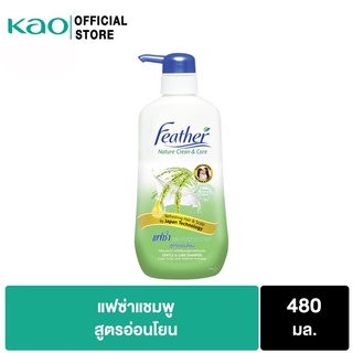 แฟซ่า เนเจอร์ คลีน แอนด์ แคร์ เเบล็ค แอนด์ ไชน์ แชมพู สูตรอ่อนโยน480 มล Feather Nature Clean &amp; Care Smooth &amp; Manageable Shampoo 480 ml