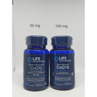 Life Extension Super Ubiquinol  CoQ10 with Enhanced Mitochondrial Support™ 50 mg 100 เม็ดเจล และ 100 mg 60 เม็ดเจล