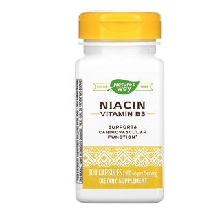 Natures Way, Niacin Vitamin B3 100 mg 100 Capsules