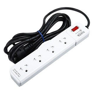 รางปลั๊กไฟ 4 ช่อง 1 สวิตซ์ DATA AP4195 3 ม. สีเทา  POWER STRIP DATA AP4195 4-OUTLET 1-SWITCH 3M GRAY