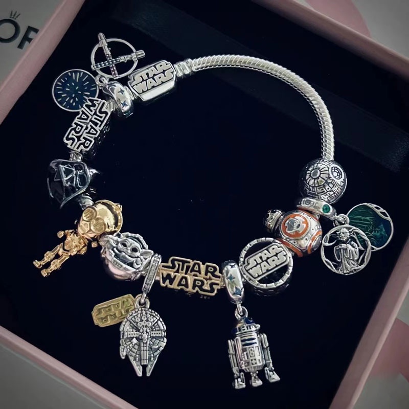 Pan Mei แบรนด์ใหม่ สร้อยข้อมือเงินแท้ 100% ลาย Sta War Series เครื่องประดับแฟชั่น ของขวัญวันเกิด สําหรับผู้หญิง