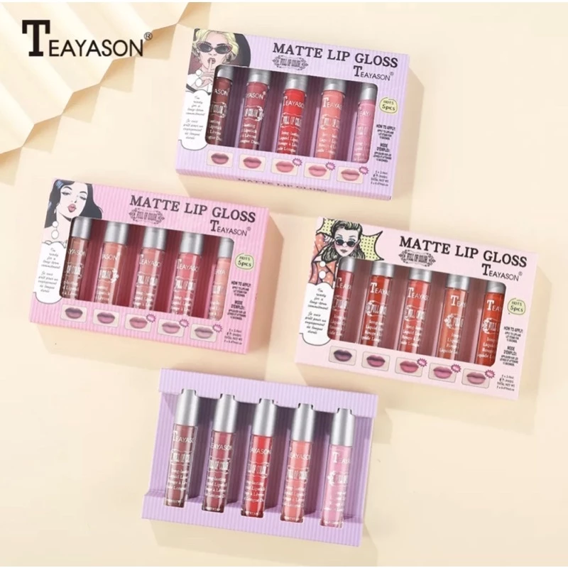 พร้อมส่งเซ็ทลิป 5 สีMtte Lip Mlossเนื้อสัมผัสละเอียดอ่อนและเรียบเนียน,เนื้อแมทท์นั้นง่ายต่อการแต่งหน้าริมฝีปากที่สวยงาม thumbnail 5