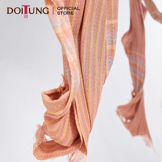 DoiTung Scarf Natural Dyed - Mixed Stripe, Orange (50x200 cm.) ผ้าพันคอ ทอมือ สีย้อมธรรมชาติ ใยไผ่ 100% ดอยตุง