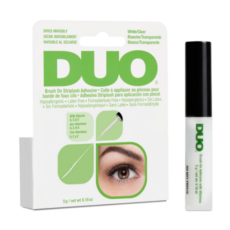 ของแท้! กาวติดขนตาปลอม DUO - Brush On Striplash Adhesive with Vitamins   - White Clear