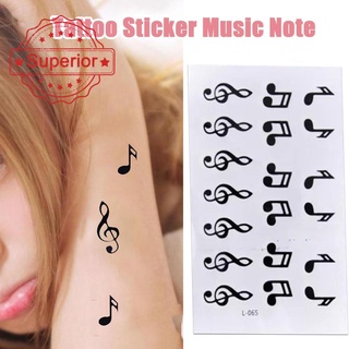 สติกเกอร์รอยสัก เพ้นท์ลายสัญลักษณ์ดนตรี กันน้ํา สําหรับผู้หญิง และผู้ชาย G2H9