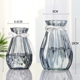 แจกันดอกไม้ vase แก้วโปร่งใสแจกันยุโรปห้องนั่งเล่นที่เรียบง่ายตกแต่ง