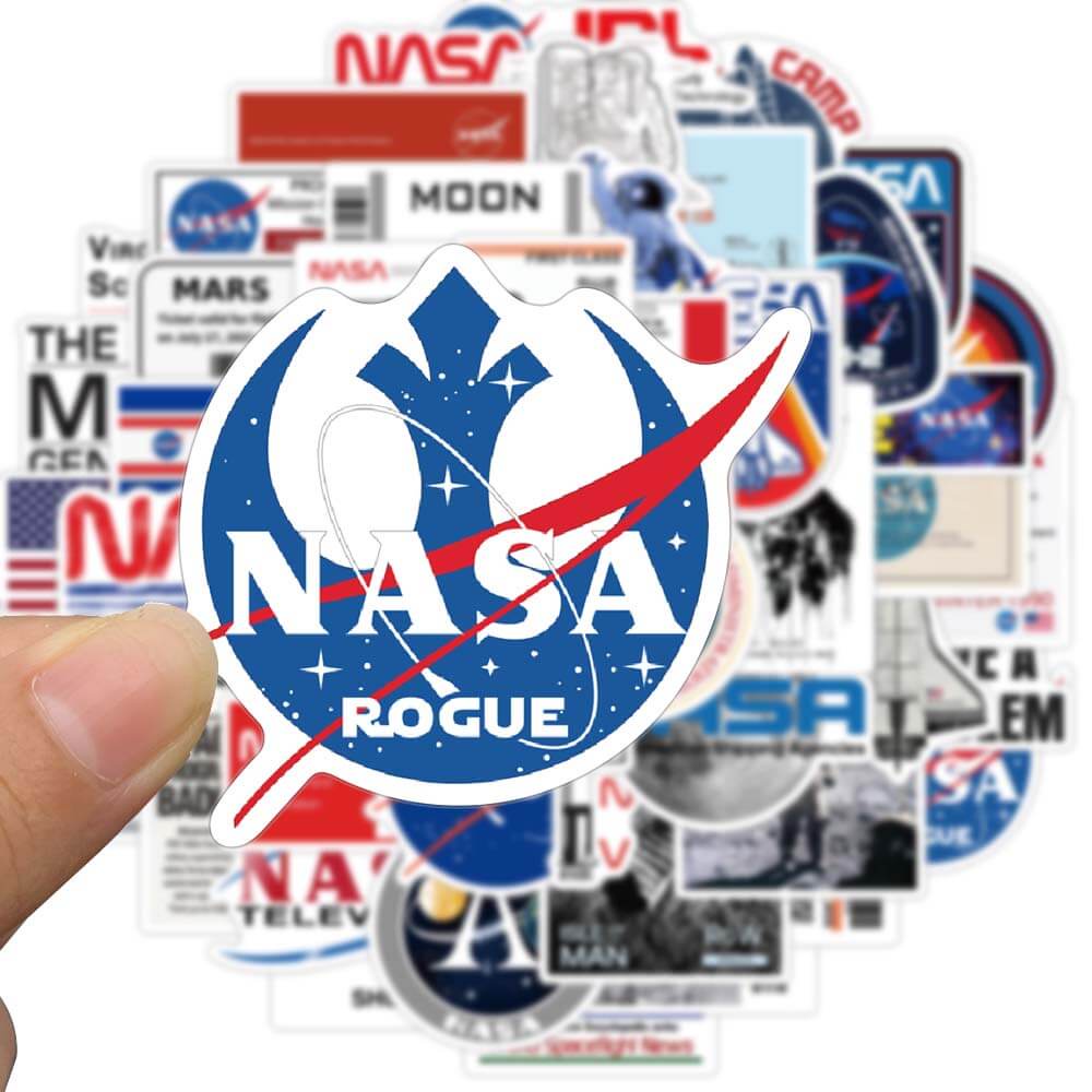 [ขนาดใหญ่] สติ๊กเกอร์ลายอวกาศนักบินอวกาศ NASA 50 ชิ้นสําหรับตกแต่งแล็ปท็อปหมวกกันน็อคกระเป๋า DIY