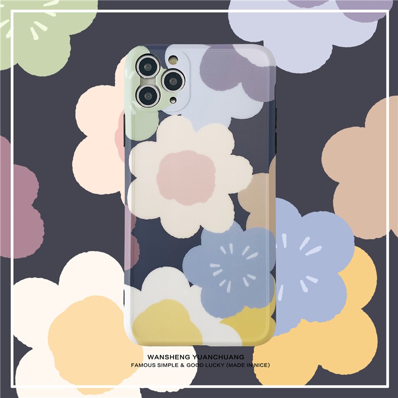 Korean style flower illustration soft shell 11Pro Max Apple X / XS / XR / SE mobile phone shell iPho