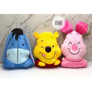 หมอนอิง หน้า หมีพูห์ /พิกเล็ท / อียอ  pooh /piglet /eyor smile ( สอดมือได้  ) ของแท้100% (ตัวเลือก)