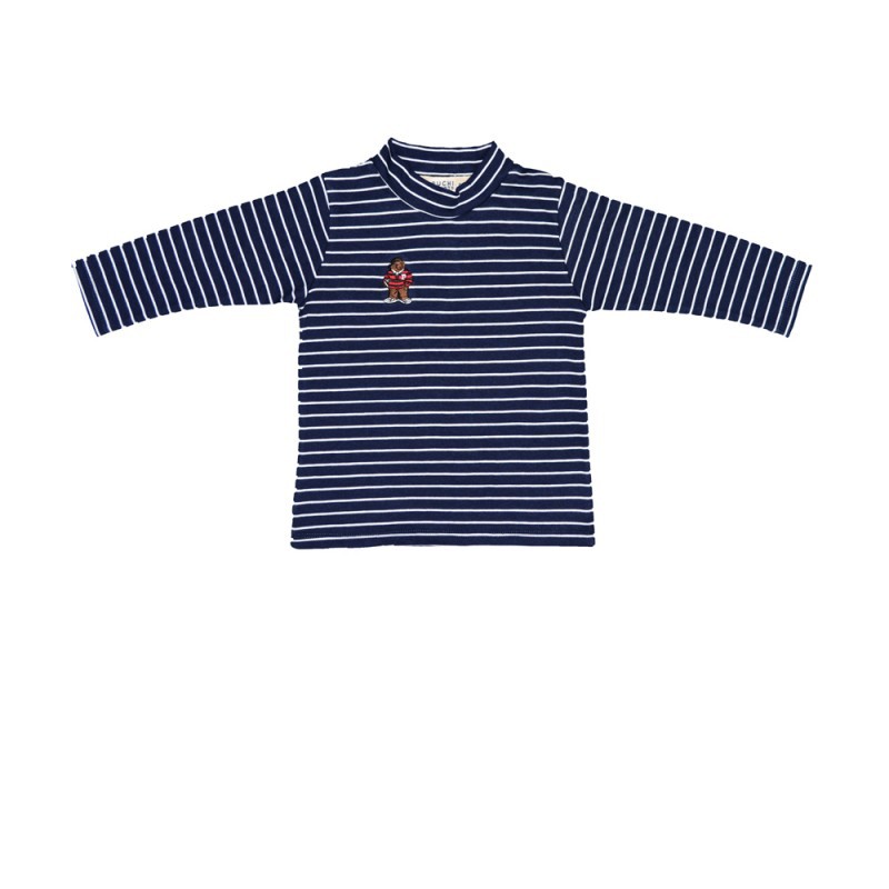 KB.DM006.FA011-S-DNB ริ้วน้ำเงินเข้มเสื้อคอเต่าแขนยาว เด็กชาย