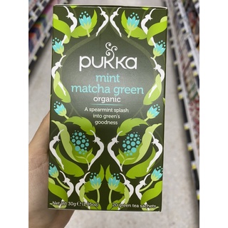 ชาเขียว ผสม มินต์ ชนิดซอง ตรา พุคคา 30 G. Mint Matcha Green Organic ( Pukka Brand ) มิ้นต์ มัทฉะ กรีน