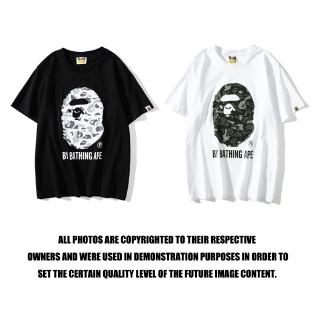 BAPE ผู้ชายและผู้หญิงแฟชั่นลำลองเสื้อยืดแขนสั้น