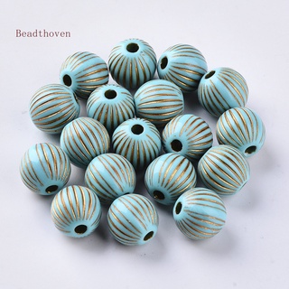 Beadthoven ลูกปัดอะคริลิคโลหะทรงกลมสีเขียวเข้ม 11.5 มม. 50 ชิ้น: 2.5 มม.