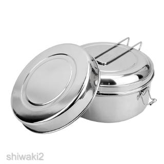 [SHIWAKI2] Portable Stainless Steel Round Lunch Box Bento Canteen Kitchen School Office