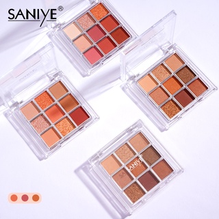 SANIYE Original Es batu transparan 9 สี Tahan air Eyeshadow Palette Nude Shining Long Lasting Eye Makeup E0925