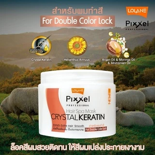 🐟เคราติน ขนแกะ โลแลน Lolane Pixxel Hair Spa Mask CRYSTAL KERATIN ผมนุ่มสลวย เงางาม สูตรบำรุง ผมทำสี, ผมแห้งเสียมาก