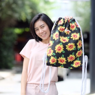  กระเป๋าผ้า canvas รุ่น PP ลายดอกไม้