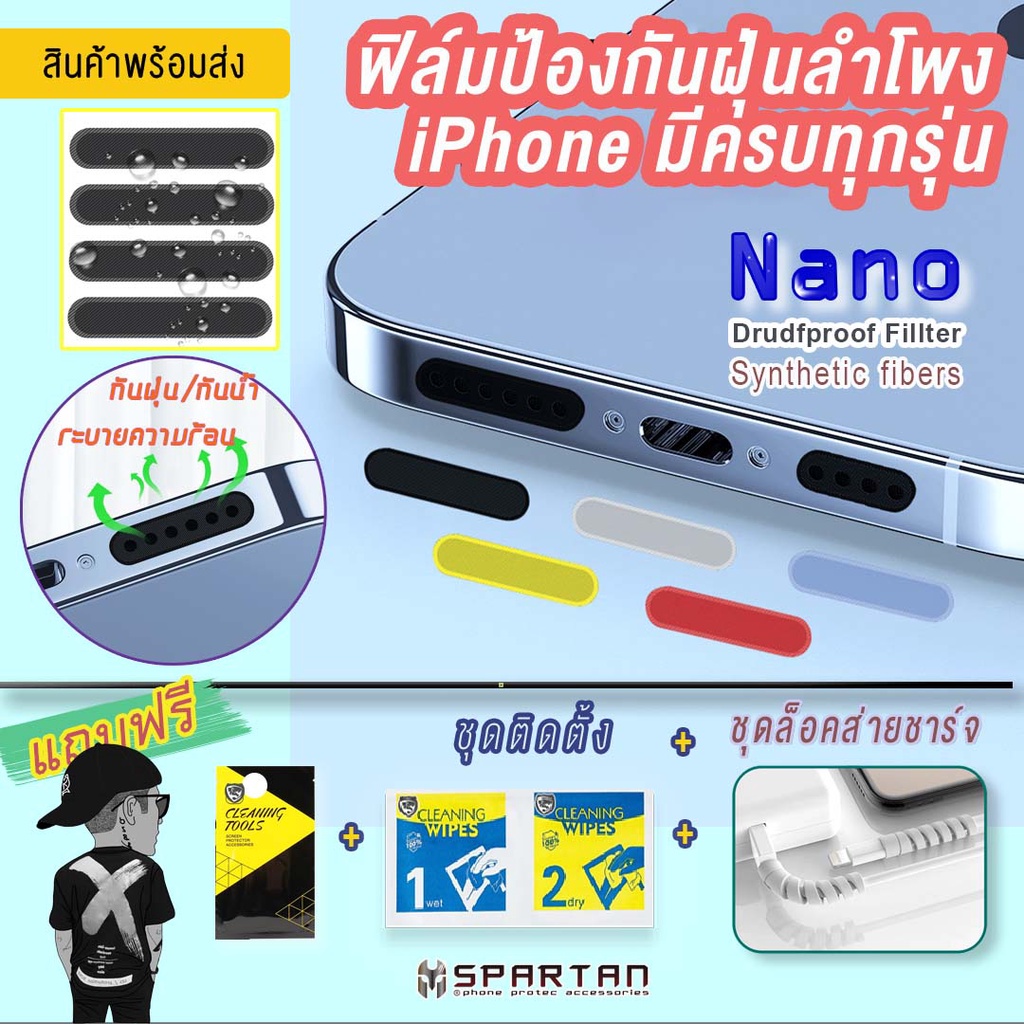 ฟิล์มป้องกันฝุ่นลำโพงชนิดผ้านาโน Nano Drudfproof Fillter (Synthetic fibers) iPhone 15/14/13/12/11 SERIES
