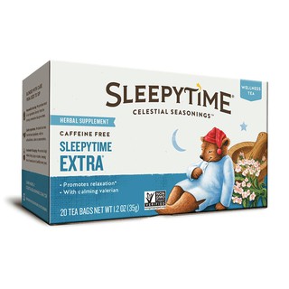 Celestial Seasonings Herbal Tea Sleepy Time Extra (USA Imported) เซเลสเทล ชา สลิปปี้ไทม์ เอ็กตร้า 1.7g x 20 tea bags