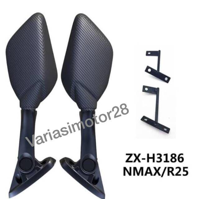 R25 SB SHORT STEPS CARBON NMAX LEXY PCX R15 R25 UNIVERSAL MIRRORS / UNIVERSAL CARBON MIRRORS