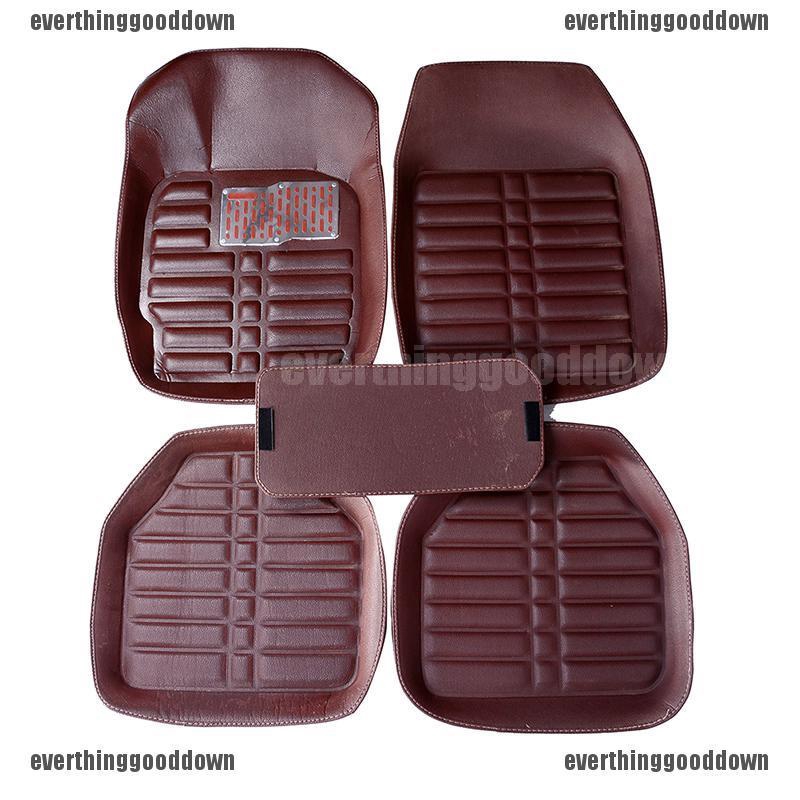 5pcs Set Universal Coffee Color Car Auto Floor Mats Floor Liner