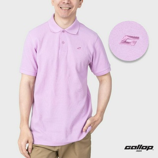 GALLOP : WAFFLE POLO SHIRTS เสื้อโปโลผ้า Waffle รุ่น GP9062 สี Light violet - ม่วงอ่อน / ราคาปรกติ 1290.-