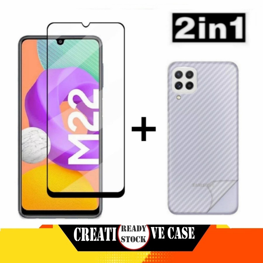 2 INC PACKAGE 1 กระจกนิรภัย SAMSUNG M22 4G 2021 ปกป้องหน้าจอ
