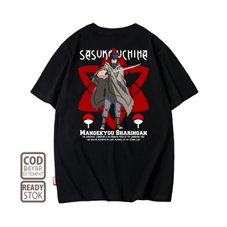 เสื้อยืดสีดำอินเทรนด์เสื้อยืด พิมพ์ลายอนิเมะ Ske UCHIHA MANGEKYOU SHARINGAN 0045 สไตล์ญี่ปุ่น ALVACOTHS M L   XL  XXL