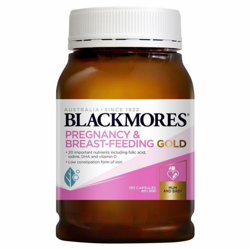 Blackmores Pregnancy & BreastFeeding Gold Australia 180 Caps การตั้งครรภ์ & การให้นมบุตร กรดโฟลิค