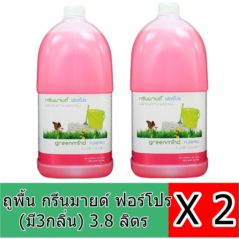 น้ำยาถูพื้น กรีนมายด์ฟอร์โปร 3.8 ลิตร 2 แกลลอน สูตรพิเศษไม่ทำลายพื้นผิวGREENMIND FORPRO Floor cleaner