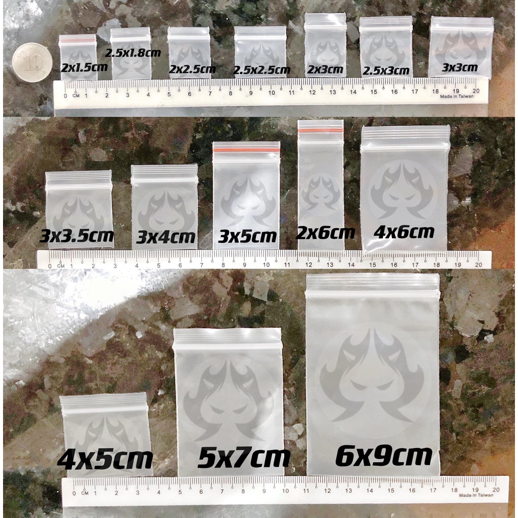 คุณภาพระดับพรีเมียม 20dmm EXTRA THICK Ziplock พลาสติก 100 ชิ้นในแต่ละแพ็ค
