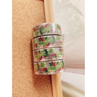 🎄 XMAS CHRISTMAS FLOWER LEAF WASHI TAPE เทป วาชิเทป คริสต์มาส ดอกไม้ ใบไม้ เขียว แดง 🎄