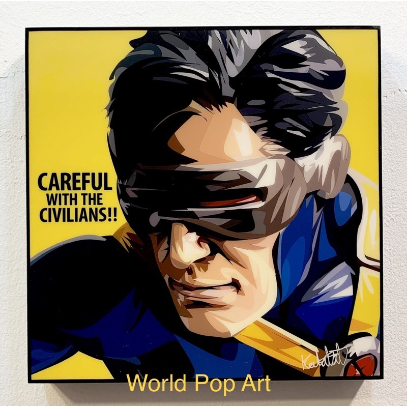 กรอบรูป#Cyclops(X Men)#กรอบรูปวิทยาศาสตร์พร้อมแขวนเคลือบเงาไว้อย่างดี#Worldpopart
