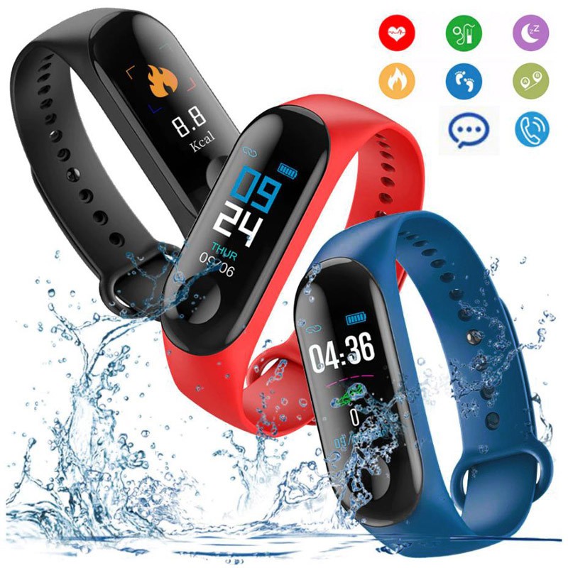 Smart Watch M3 นาฬิกาข้อมือสำหรับใส่ออกกำลังกาย นับก้าวเดิน วัดอัตราการเต้นของหัวใจ สายรัดข้อมืออัจฉ