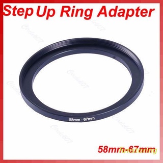 FUN 1 PC Metal 58mm-67mm 58-67 mm 58 to 67 Step Up Filter Ring Adapter Black