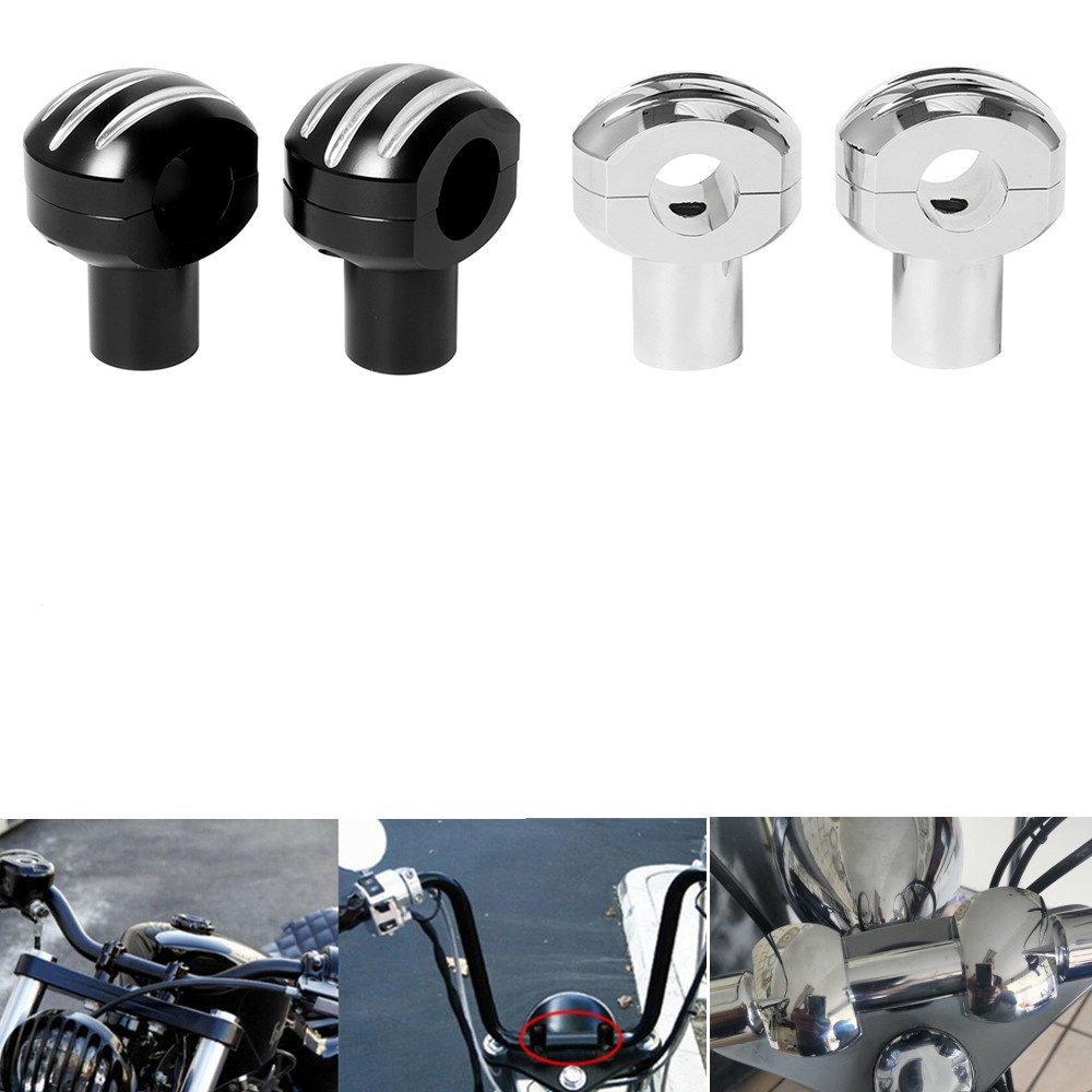 1\\\ แถบแฮนด์ตัดสีดํา Riser Clamp สําหรับ Harley Custom Bobber