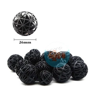 วัสดุกรอง ไบโอบอล Bio Ball ขนาด 26mm กรองน้ำ มีฟองน้ำ สำหรับบ่อกรอง ถังกรอง และกรองในตู้ปลา