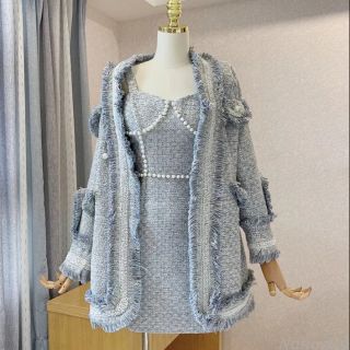 ❄Pre❄ Tweed coat+Vest Dress 2pcs set