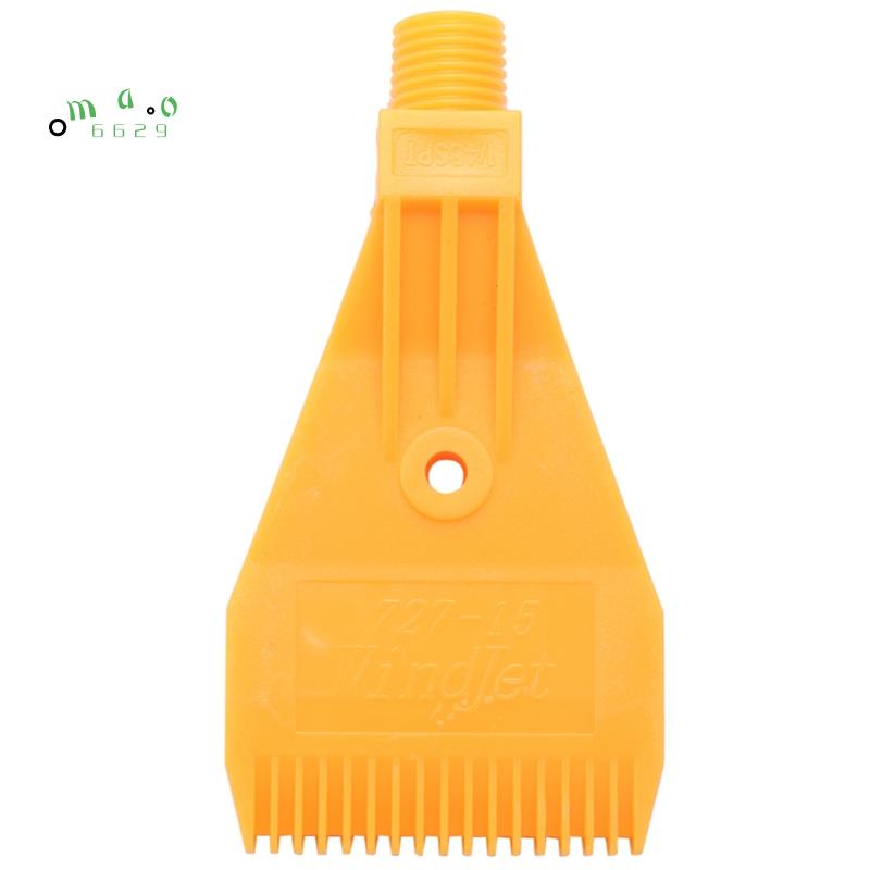 1/4bsp ด้ายชาย ABS Single Hole Air Blow Off Flat Jet หัวฉีดสีเหลือง