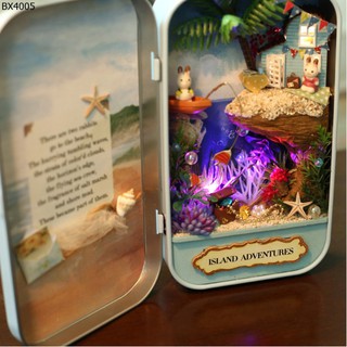【Good_luck1】DIY Box Theatre : กล่องโมเดลตุ๊กตาขนาดเล็ก Countrysides Notes Island Adventure