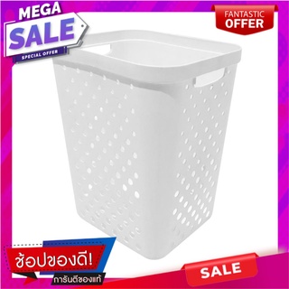 ตะกร้าผ้า STACKO MONO ไซซ์ L สีขาว ตะกร้าผ้า LAUNDRY BASKET STACKO MONO SIZE L WHITE อุปกรณ์จัดเก็บเสื้อผ้า