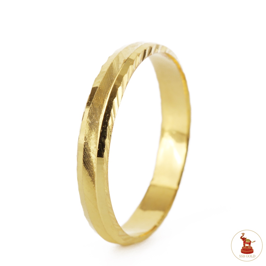 แหวนทอง 1 กรัม ทองแท้ 96.5% ลายสายรุ้ง ทองแท้ ขายได้ จำนำได้ มีใบรับประกัน