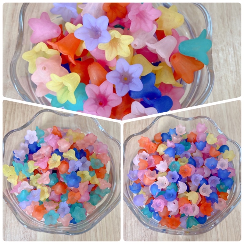 (A025)ลูกปัดกลีบบดอกไม้ เกสรดอกไม้ ลูกปัดตกแต่งงานdiy