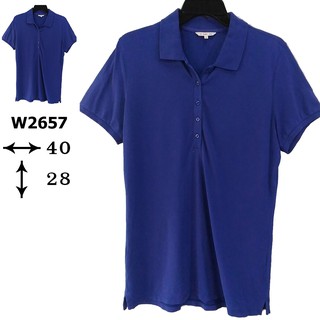 เสื้อมือสอง??W2657 เสื้อโปโลแขนสั้น ??? เสื้อขนเป็ด JAPAN S351