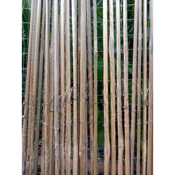 คันเบ็ดไม้ไผ่พร้อมใช้งาน  งานเหลามือกลมตลอดคัน ขนาด 120cm.  25คัน/ชุด