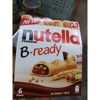 NUtella B-ready. นูเทลล่า เวเฟอร์สอดไส้รูเทลล่า 1 กล่องมี 6 ชิ้น