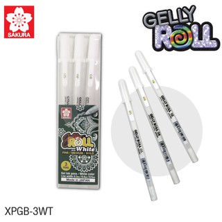 Sakura Gelly Roll เซ็ทปากกาเจลลี่โรล รุ่นคลาสสิคสีขาว XPGB-3WT