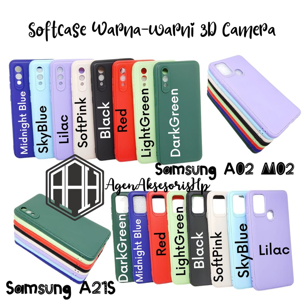 SoftCase Samsung A02 M02 A21S กล้อง 3D Candy Macaron