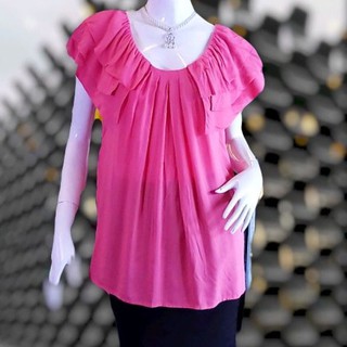 เสื้อ JASPAL เสื้อ blouse คอกว้าง ด้านหลังลึก มีผูกเชือก สีชมพู size S